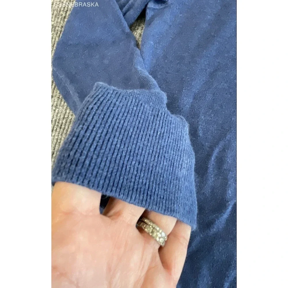Banana Republic Men's Blue Cotton Slub Crewneck Raglan Sweater Size M Tall